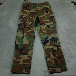 Vintage US Military Pants Men Medium Green Woodland Hot Weather Combat A2